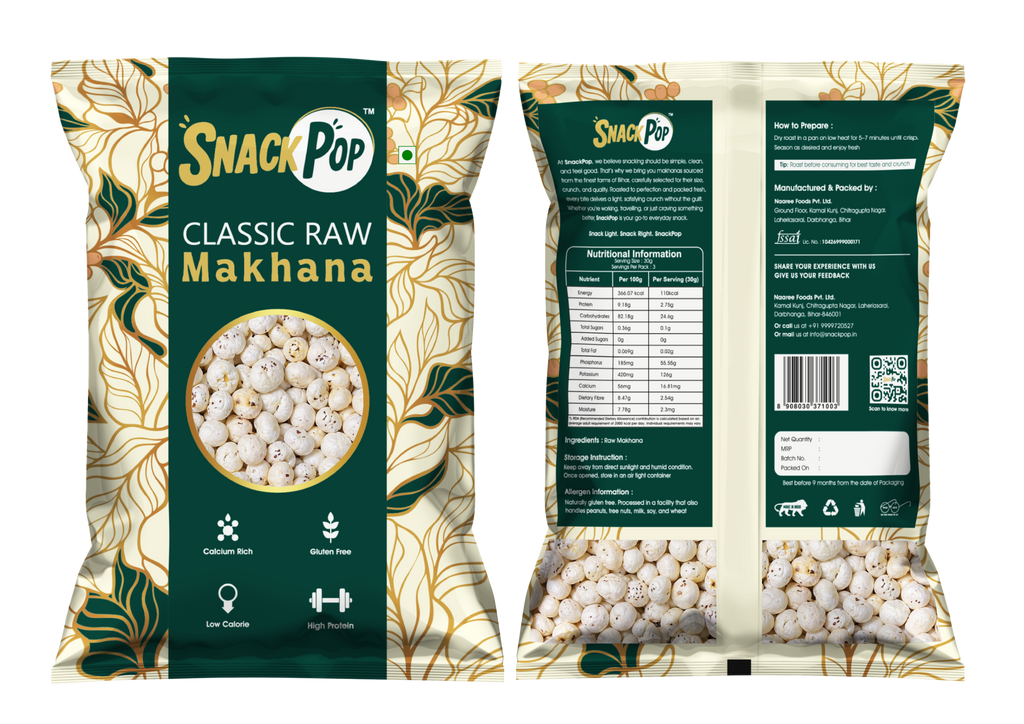 SnackPop Classic Raw Makhana 100gm