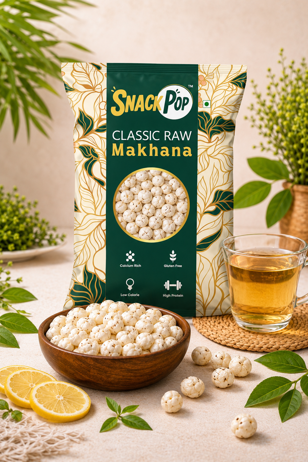 SnackPop Classic Raw Makhana 100gm